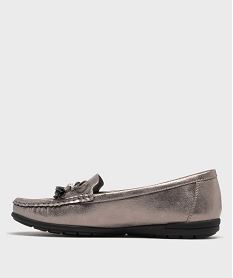 mocassins femme dessus souple et uni a details strass gris mocassinsH231001_3