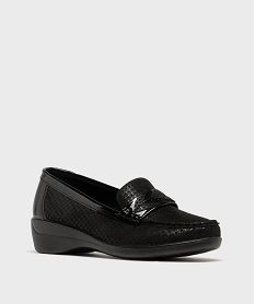 mocassins confort legers et souples a talon compense femme noir mocassinsH231201_2