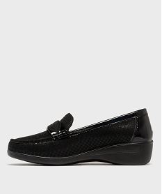 mocassins confort legers et souples a talon compense femme noir mocassinsH231201_3