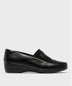 GEMO Mocassins confort légers et souples à talon compensé femme noir standard