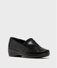 mocassins confort legers et souples a talon compense femme noir standard mocassinsH231901_2