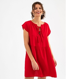 robe courte ample recto verso femme rouge standardH232401_4