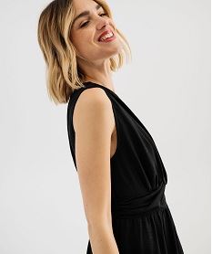 robe longue sans manches avec haut drape femme noir standardH232501_2