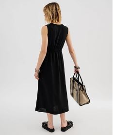 robe longue sans manches avec haut drape femme noir standardH232501_3