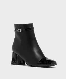 boots zippees a bout carre et talon trapeze femme noir vifH232601_2