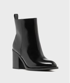 boots a talon large et bout rond unies femme noir standardH232701_2