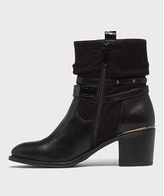 bottines a talon avec tige drapee et brides a la cheville femme - emilia rosa noir standardH238201_3