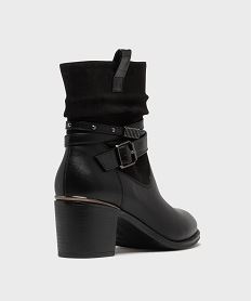 bottines a talon avec tige drapee et brides a la cheville femme - emilia rosa noir standardH238201_4