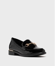 mocassins vernis avec bijou metallique femme - valentina baldano noir vif mocassinsH241201_2