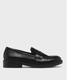 GEMO Mocassins avec dessus textile pailleté femme noir standard