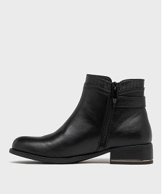 boots a talon plat et boucle decorative femme noir standardH241701_3