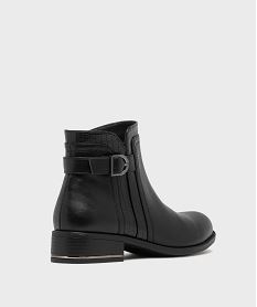 boots a talon plat et boucle decorative femme noir standardH241701_4