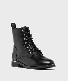 boots plates a lacets et zip femme noir standardH242001_2