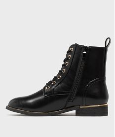 boots plates a lacets et zip femme noir standardH242001_3