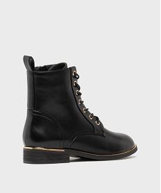 boots plates a lacets et zip femme noir standardH242001_4