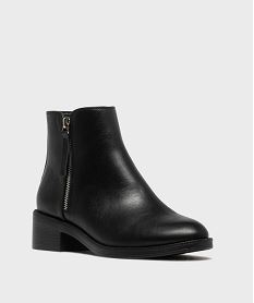 boots zippees a petit talon en matiere lisse femme noir standardH243501_2