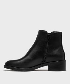 boots zippees a petit talon en matiere lisse femme noir standardH243501_3