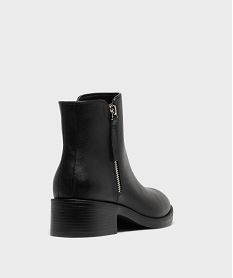 boots zippees a petit talon en matiere lisse femme noir standardH243501_4