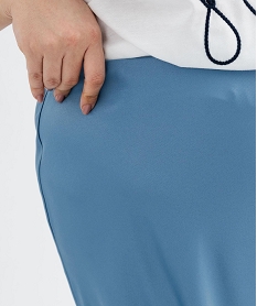 jupe longue droite en satin femme grande taille bleu standardH245001_2