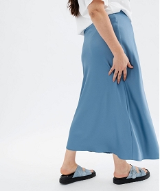 jupe longue droite en satin femme grande taille bleu standardH245001_3