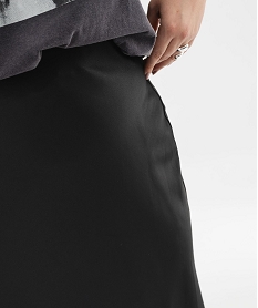 jupe longue droite en satin femme grande taille noir standardH245101_2