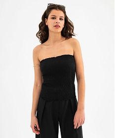 bustier smockee 100 coton femme noir standard debardeursH245701_4