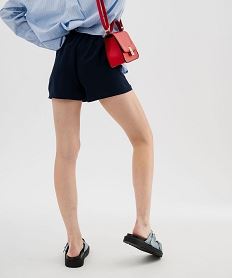 short fluide avec taille elastique et ceinture fine femme bleu shortsH245801_3