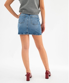 jupe en jean avec clous metalliques femme bleu stoneH246001_3