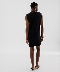 robe droite sans manches unie femme noir standardH246501_3