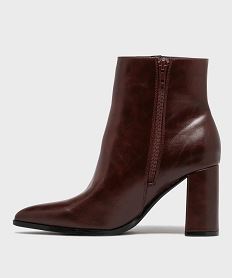 boots a talon haut et bout pointu unies femme rougeH247601_3