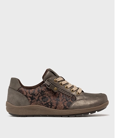 GEMO Derbies sportswear à bout carré femme Brun