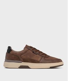 baskets basses a semelle epaisse homme brunH251301_2