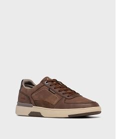 baskets basses a semelle epaisse homme brunH251301_3