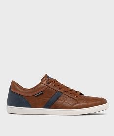 baskets de ville avec empiecements contrastants homme - urban steps brunH251701_2