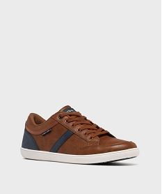 baskets de ville avec empiecements contrastants homme - urban steps brunH251701_3