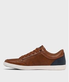 baskets de ville avec empiecements contrastants homme - urban steps brunH251701_4