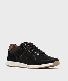 baskets de ville a lacets et zip homme noir standardH252501_2