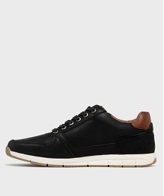 baskets de ville a lacets et zip homme noir standardH252501_3