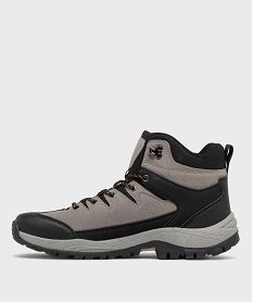 chaussures de randonnee montantes a semelle crantee homme noir standardH254301_3