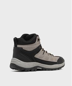 chaussures de randonnee montantes a semelle crantee homme noir standardH254301_4