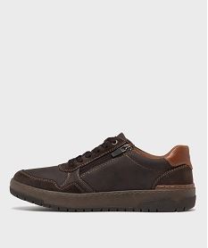 baskets basses de ville a zip homme - relife marron fonceH254601_3
