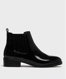 GEMO Boots Chelsea vernis femme - Valentina Baldano noir vif