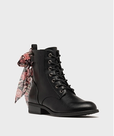 boots a lacets et zip avec foulard a nouer femme [missing] noir standardH260701_2