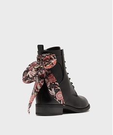 boots a lacets et zip avec foulard a nouer femme [missing] noir standardH260701_4