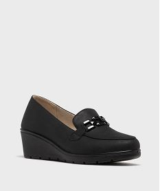 mocassins confort avec chaine sur le dessus femme noir mocassinsH260801_2