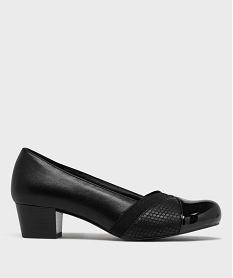 GEMO Escarpins confort semelle intérieure cuir femme noir standard