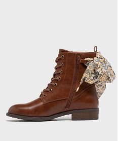 boots a lacets et zip avec foulard a nouer femme marron standardH261201_3