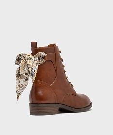 boots a lacets et zip avec foulard a nouer femme marron standardH261201_4