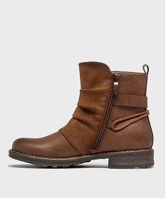 boots zippees a tige plissee femme marron standardH261301_3