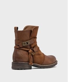 boots zippees a tige plissee femme marron standardH261301_4